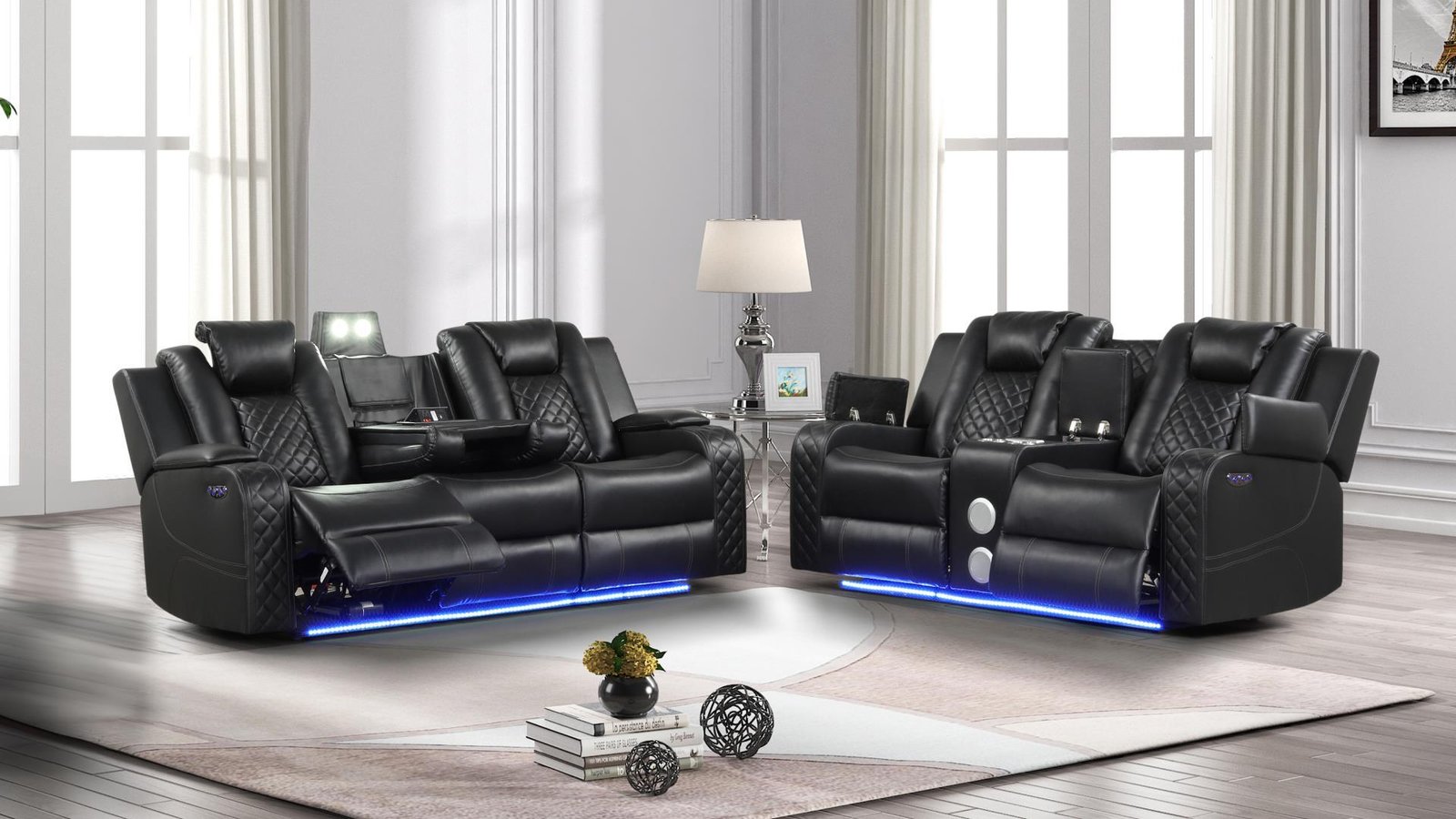 BENZ_BLACK_2PC_1500_975.jpg BENZ 2 PC Living Room Sets IN BLACK - Image 1