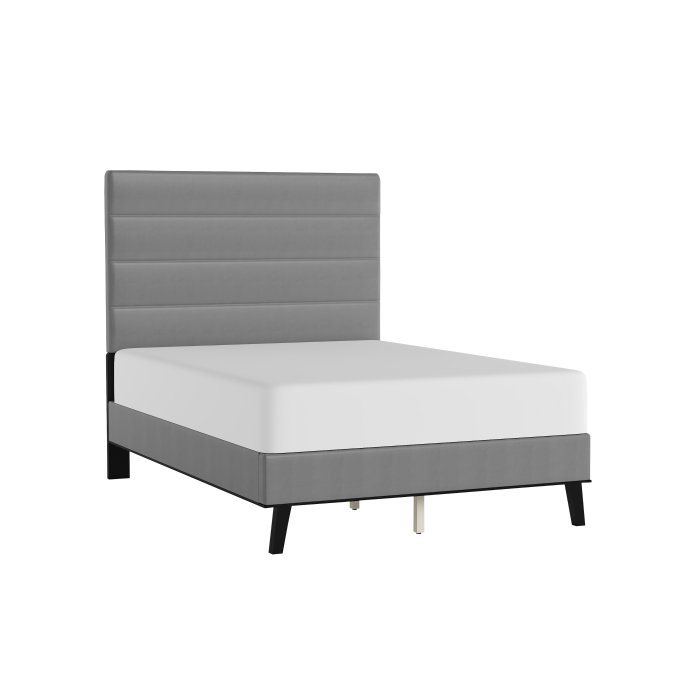 BHE5004GY-54-4PVC__l.jpg BHE5004GY-54* 54" Gray Vinyl Platform Bed - Image 1