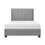 BHE5876FGY-54* 54" Full Size Gray Vinyl Platform Bed  (Regular Full Size Platform Bed with Mattress inside Rails and Footboard) - Image 2