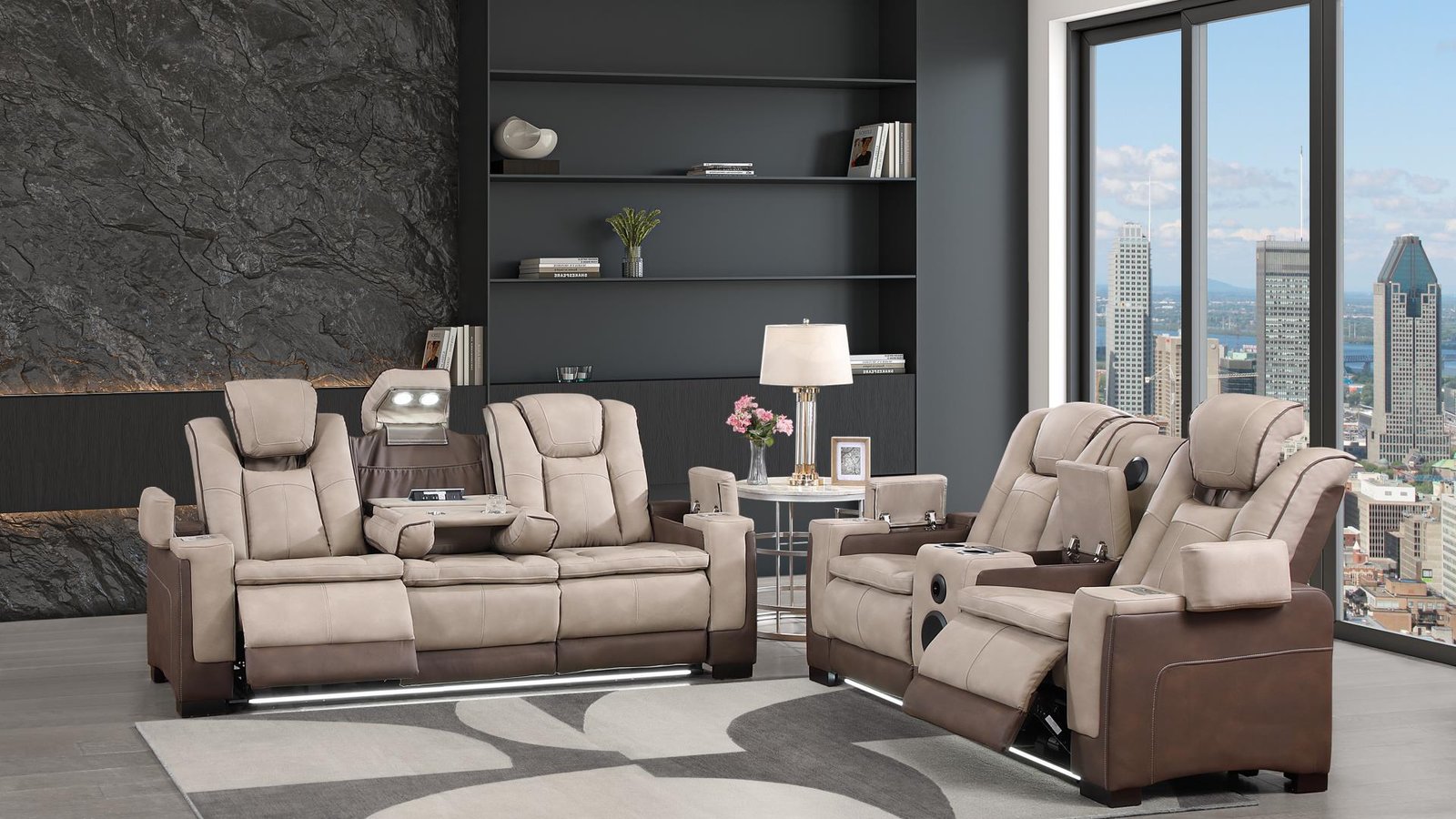 BRUNO_SF_324__55__1500_975.jpg BRUNO 2 PC Living Room Sets BROWN - Image 1