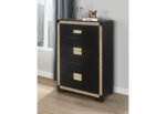 BLAKE BLACK/GOLD FULL BED GROUP WITH LAMPS - Image 3