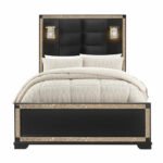BLAKE BLACK FULL BED WITH LAMPS