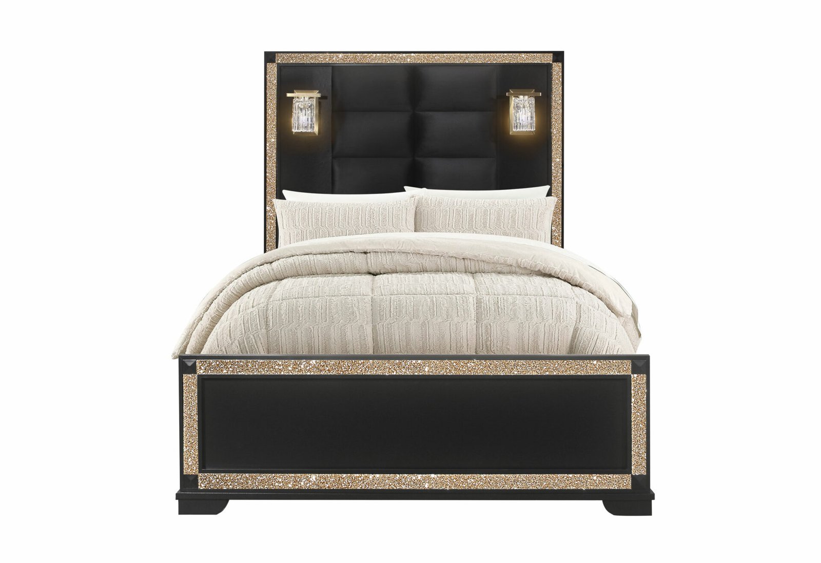 Blake-Full-Bed-1.jpg BLAKE BLACK FULL BED WITH LAMPS - Image 1