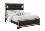 BLAKE BLACK KING BED WITH LAMPS - Image 2