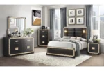 BLAKE BLACK FULL BED WITH LAMPS - Image 3
