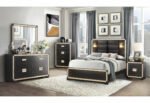 BLAKE BLACK KING BED WITH LAMPS - Image 3