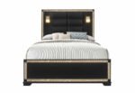BLAKE BLACK QUEEN BED WITH LAMPS