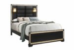 BLAKE BLACK QUEEN BED WITH LAMPS - Image 2