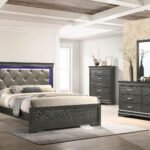 BROOKLYN TWIN 4 PC BEDROOM SET IN GUN METAL