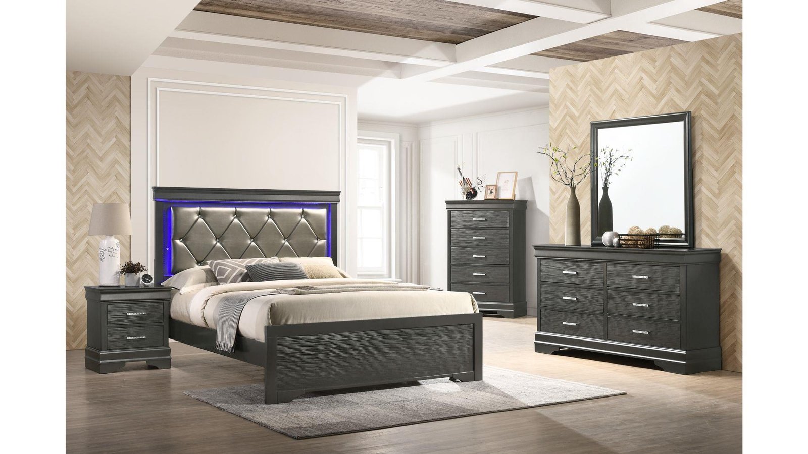 Brooklyn_Main_Image_Gray_1_58_1500_975.jpg BROOKLYN TWIN 4 PC BEDROOM SET IN GUN METAL - Image 1