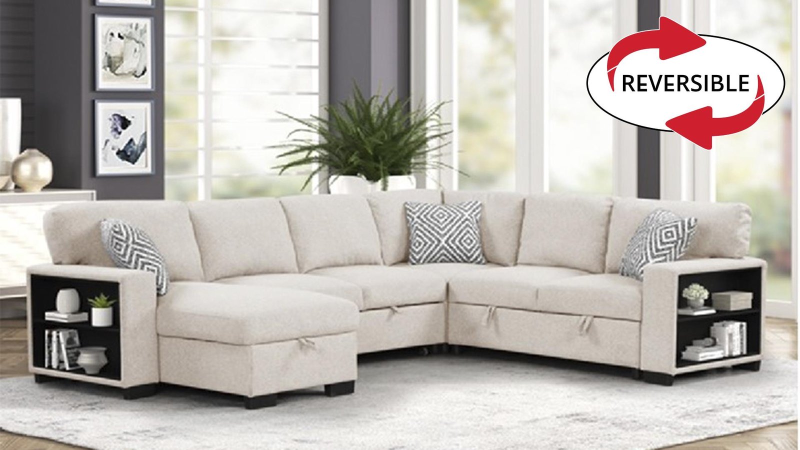 CAIRO_reversible_6_1500_975.jpg CAIRO SECTIONAL BEIGE - Image 1