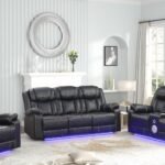 CHALLENGER 2 PC Living Room Sets IN BLACK