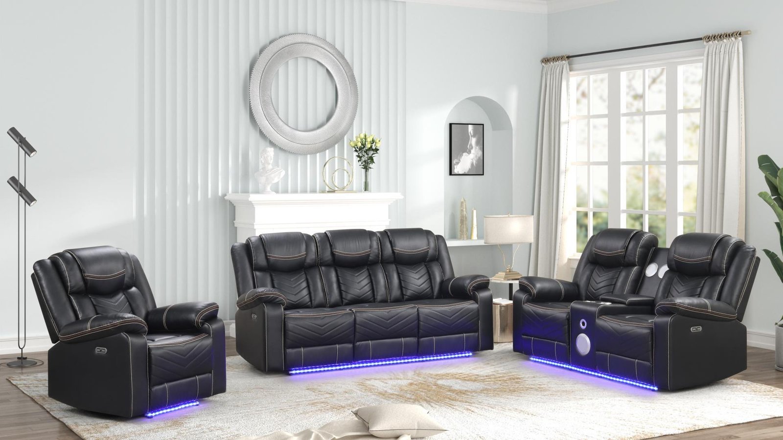 CHALLENGER_Black_93_1500_975.jpg CHALLENGER 2 PC Living Room Sets IN BLACK - Image 1