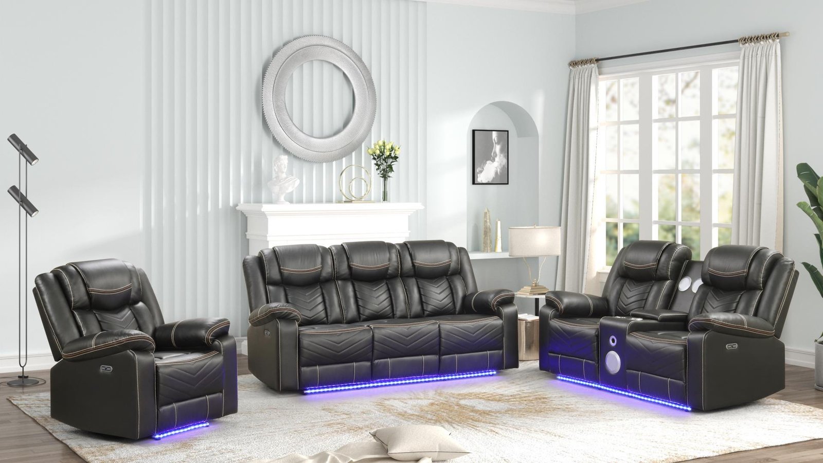CHALLENGER_Gray_1500_975.jpg CHALLENGER 2 PC Living Room Sets IN GRAY - Image 1