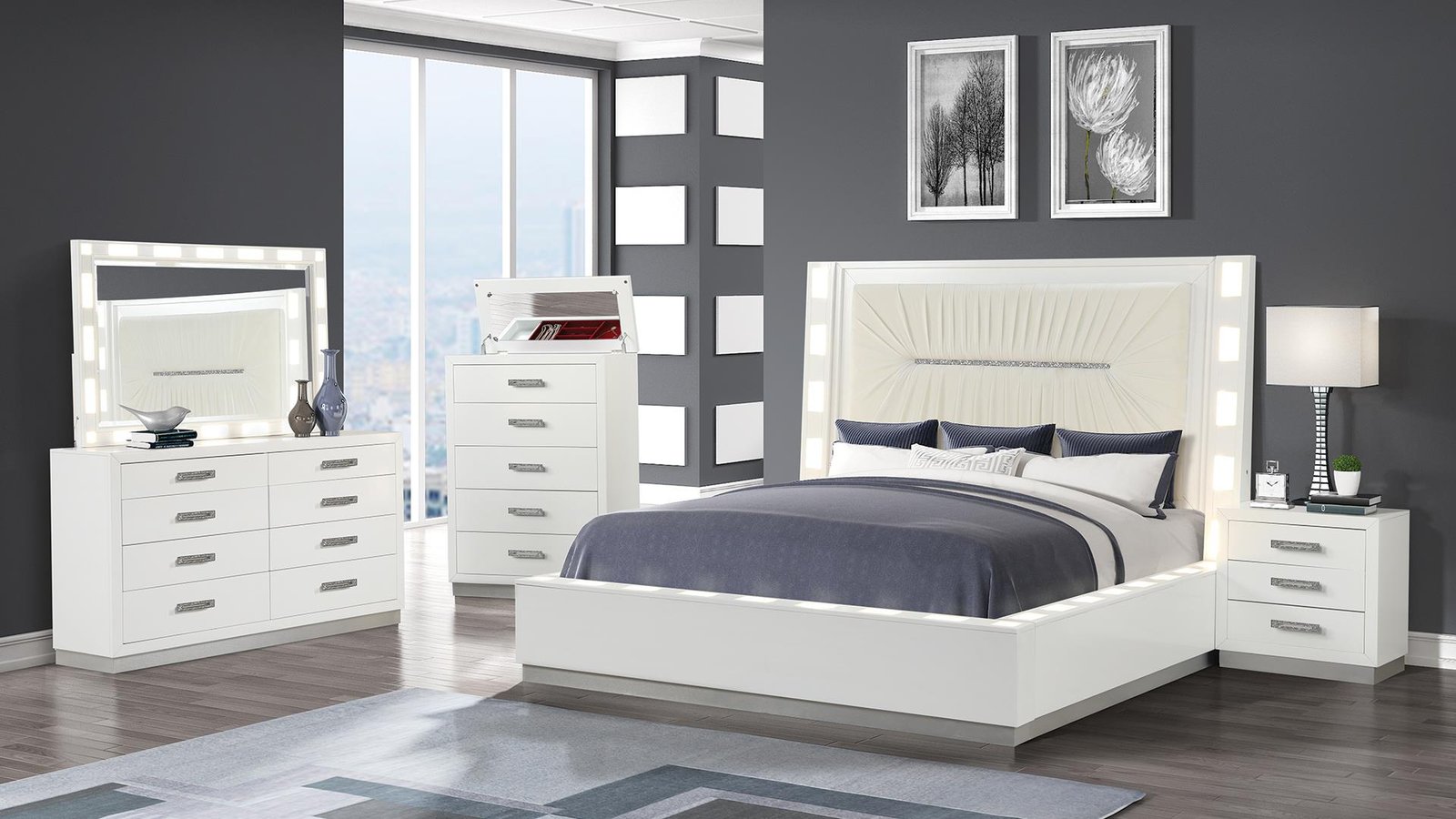 COCO_MAIN_IMAGE_42_1500_975.jpg COCO QUEEN 5 PC BEDROOM SET IN MILKY WHITE - Image 1