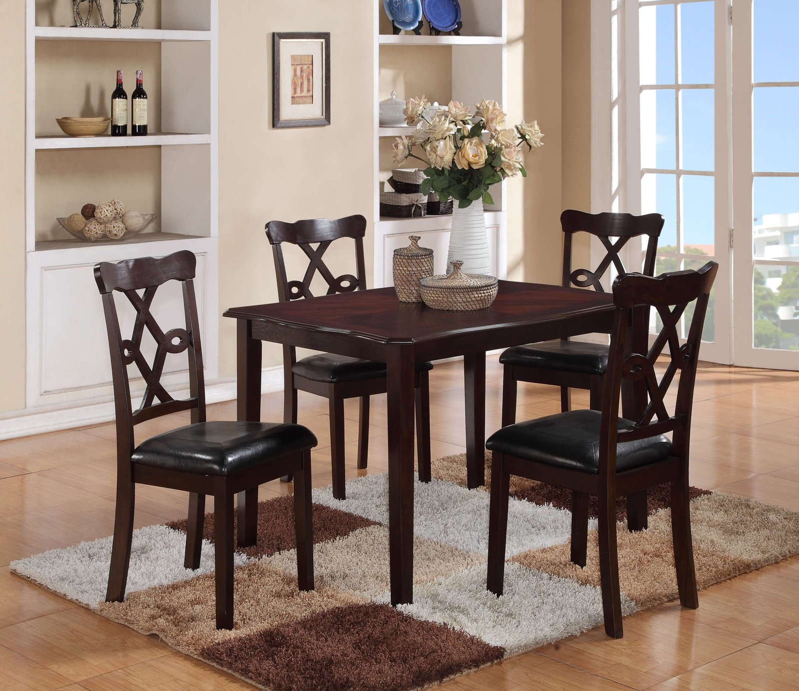 COPPER1748710100.jpg COPPER DINING TABLE + CHAIR SET - Image 1