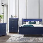 CHARLIE BLUE KING BED GROUP WITH LED