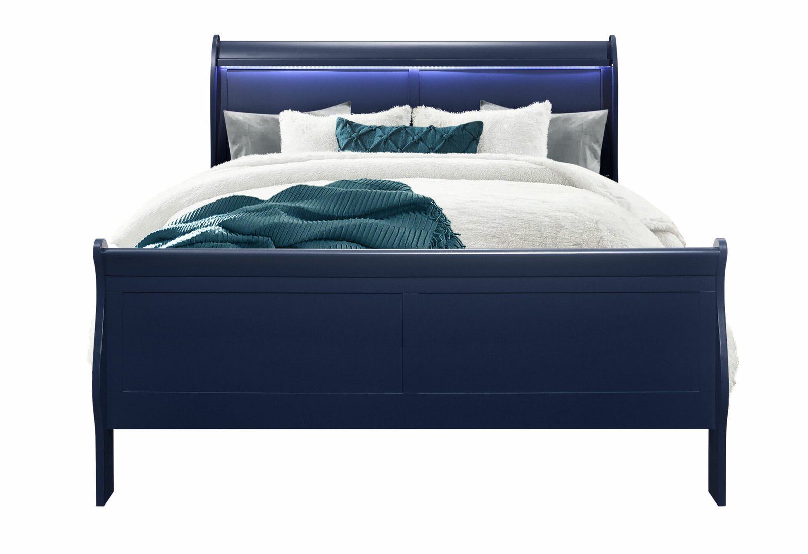 Charlie-Blue-Queen-Bed-1.jpg CHARLIE BLUE QUEEN BED WITH LED - Image 1