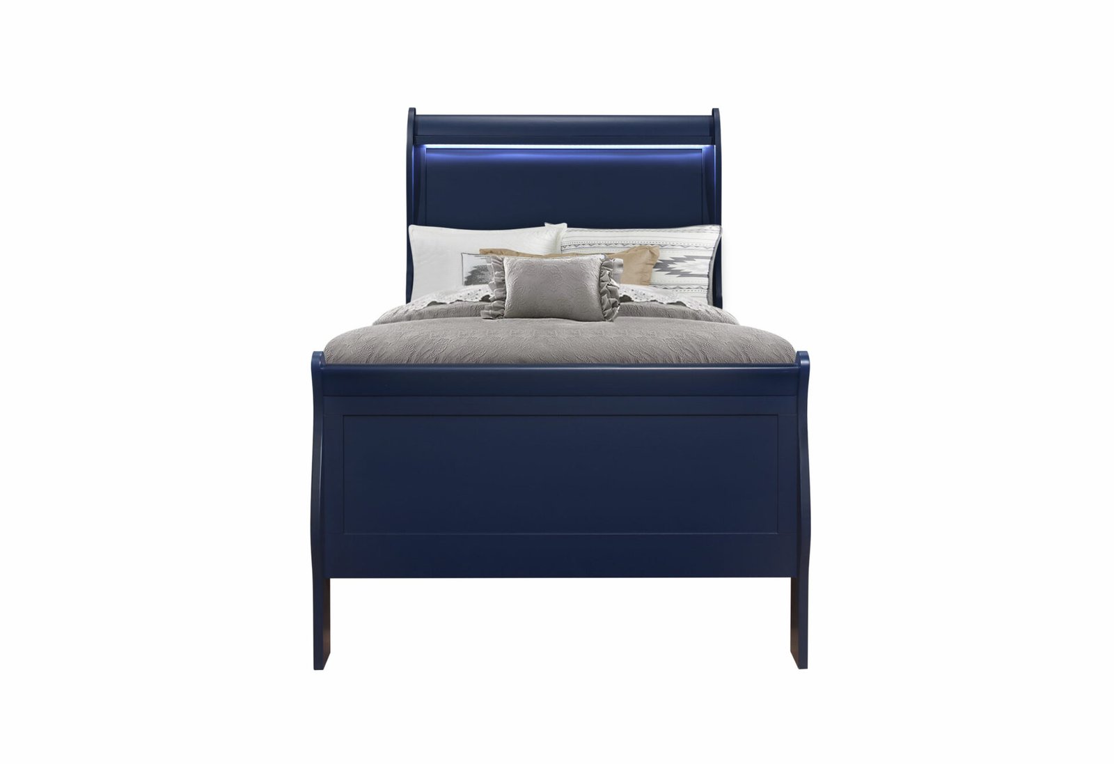 Charlie-Blue-Twin-Bed-.jpg CHARLIE BLUE TWIN BED WITH LED - Image 1
