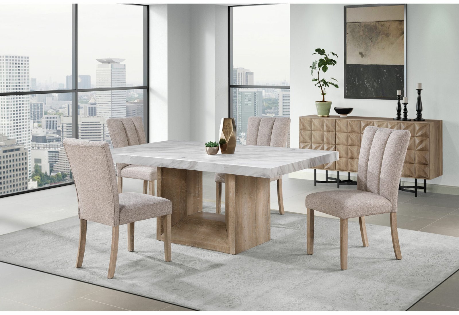 D02DT-NATURAL-D8683DC-BEIGE-RSC-NEW-1-1.jpg D02 NATURAL DINING TABLE + 4 D8683 DINING CHAIRS - Image 1