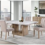 D02 NATURAL DINING TABLE + 6 D8683 DINING CHAIRS