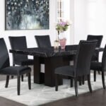 D03 DINING TABLE +8 D03 DINING CHAIRS BLACK