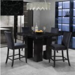 D04 BLACK BAR TABLE + 6 D04BS