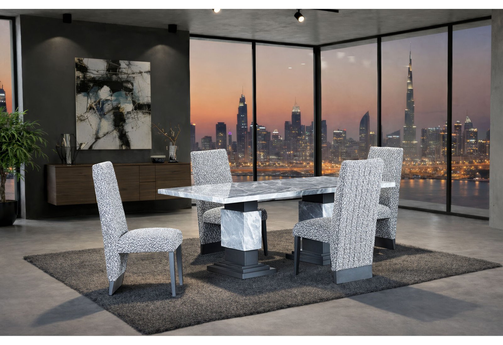 D1212DT-Grey-D12DC-WHITEGREY-Catalog-Final-1.jpg D1212 DINING TABLE + 8 D12DC WHITE/GREY - Image 1