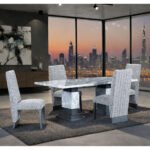 D1212 DINING TABLE + 6 D12DC WHITE/GREY