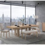 D1248 DINING TABLE, 4 DINING CHAIRS AND BENCH