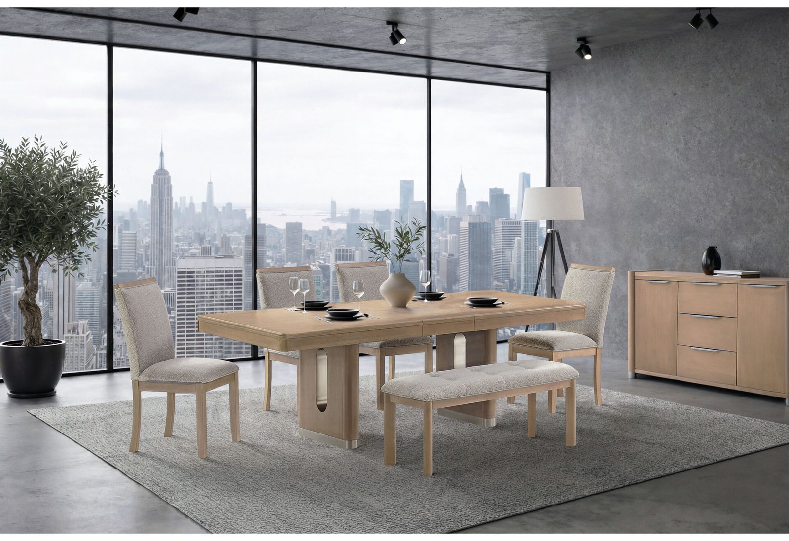 D1248DT-DC-BNCatalog-final-1.jpg D1248 DINING TABLE, 4 DINING CHAIRS AND BENCH - Image 1