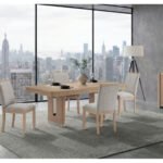 D1248 NATURAL DINING TABLE AND 4 DINING CHAIRS