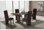 D12 BROWN DINING TABLE WITH 4 D12 BROWN DINING CHAIRS