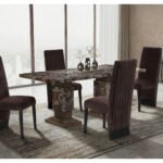 D12 BROWN DINING TABLE WITH 6 D12 BROWN DINING CHAIRS