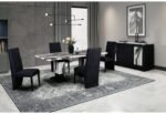 D12 DINING TABLE AND 8 D12 BLACK DINING CHAIRS