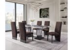D12 DINING TABLE AND 8 D12 BROWN DINING CHAIRS - Image 2