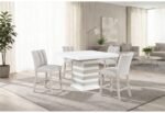 D2507 BAR TABLE WITH 4 D06 BAR STOOLS BEIGE