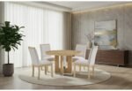 D3124 NATURAL DINING TABLE 48″ AND 4 D1248 DINING CHAIR