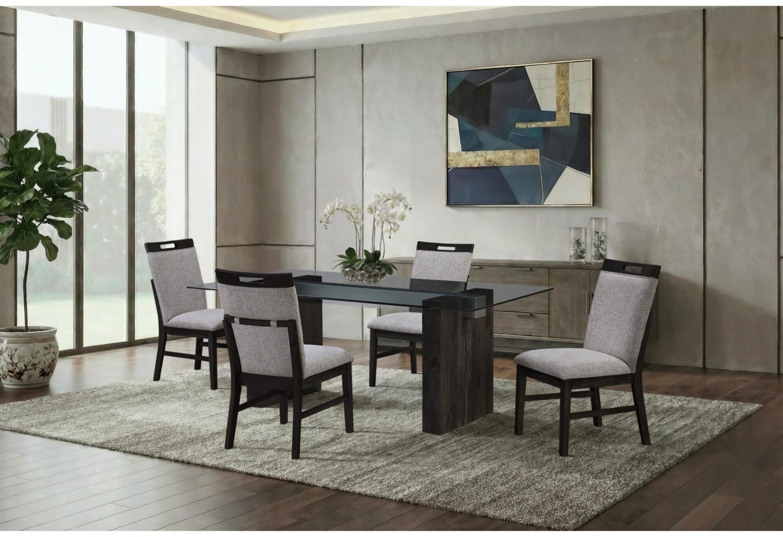 D4238DT-D4239DC-RSC.jpg D4238 DINING TABLE AND 4 D4239 DINING CHAIRS - Image 1