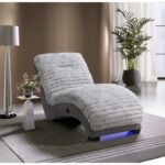 DOMINIC NICKEL/GREY 36 CHAISE WITH USB