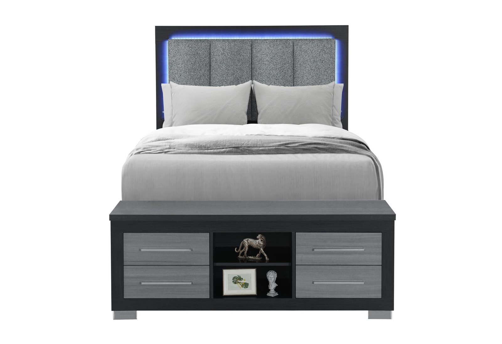 EMMA-GREY-BLACK-FB-1.jpg EMMA BLACK/GREY FULL BED WITH LED AND USB - Image 1