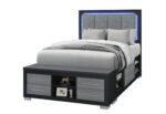EMMA BLACK/GREY FULL BED WITH LED AND USB - Image 2