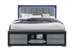 EMMA BLACK/GREY KING BED WITH LED AND USB