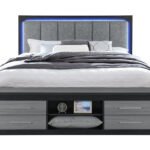 EMMA BLACK/GREY KING BED WITH LED AND USB