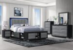 EMMA BLACK/GREY FULL BED GROUP