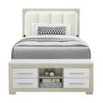 EMMA NATURAL/WHITE FULL BED WITH LED AND USB