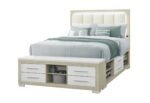 EMMA NATURAL/WHITE QUEEN BED WITH LED AND USB - Image 2