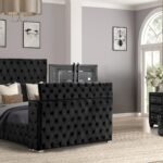 ENCORE QUEEN 4PC VANITY BEDROOM SET IN BLACK