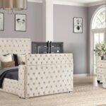 ENCORE KING 4PC VANITY BEDROOM SET IN BEIGE