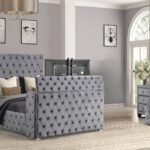 ENCORE KING 4PC VANITY BEDROOM SET IN GRAY
